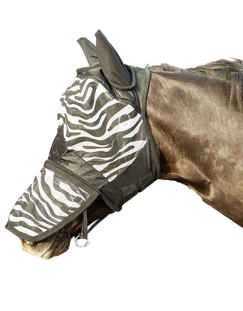 Antifly mask Zebra 1291 white/black / Shetland pony