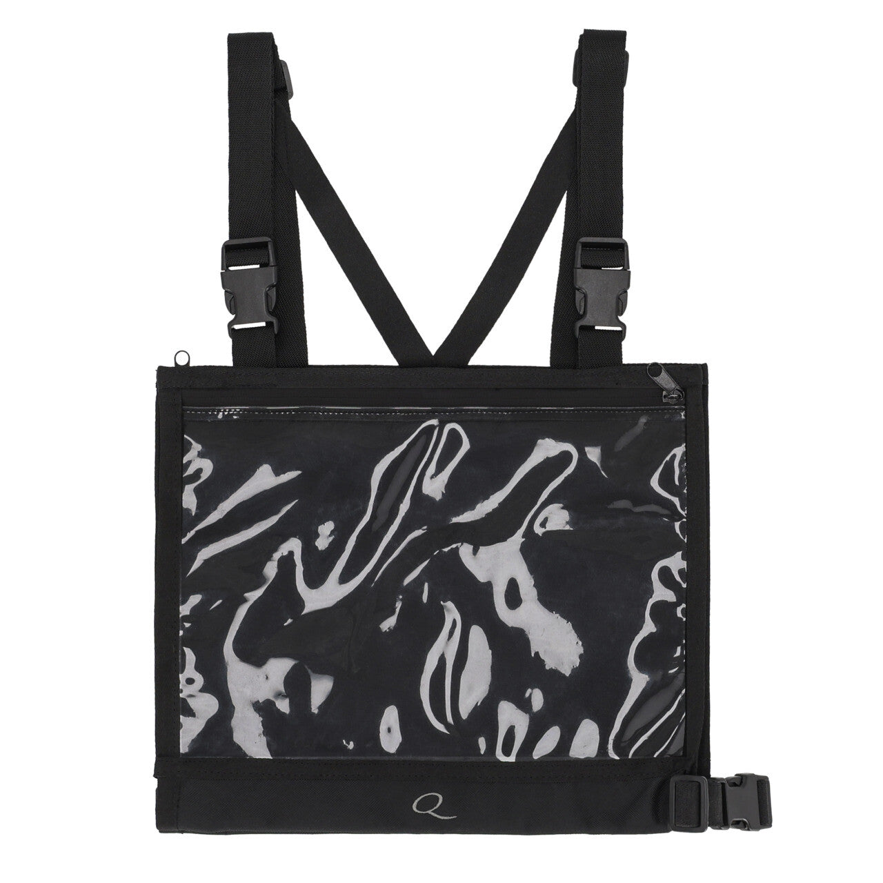 Number bib with zipper