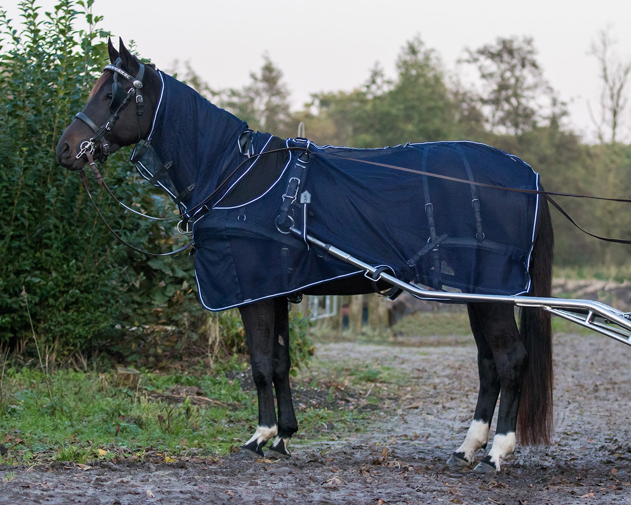 Fly driving rug with neck cover