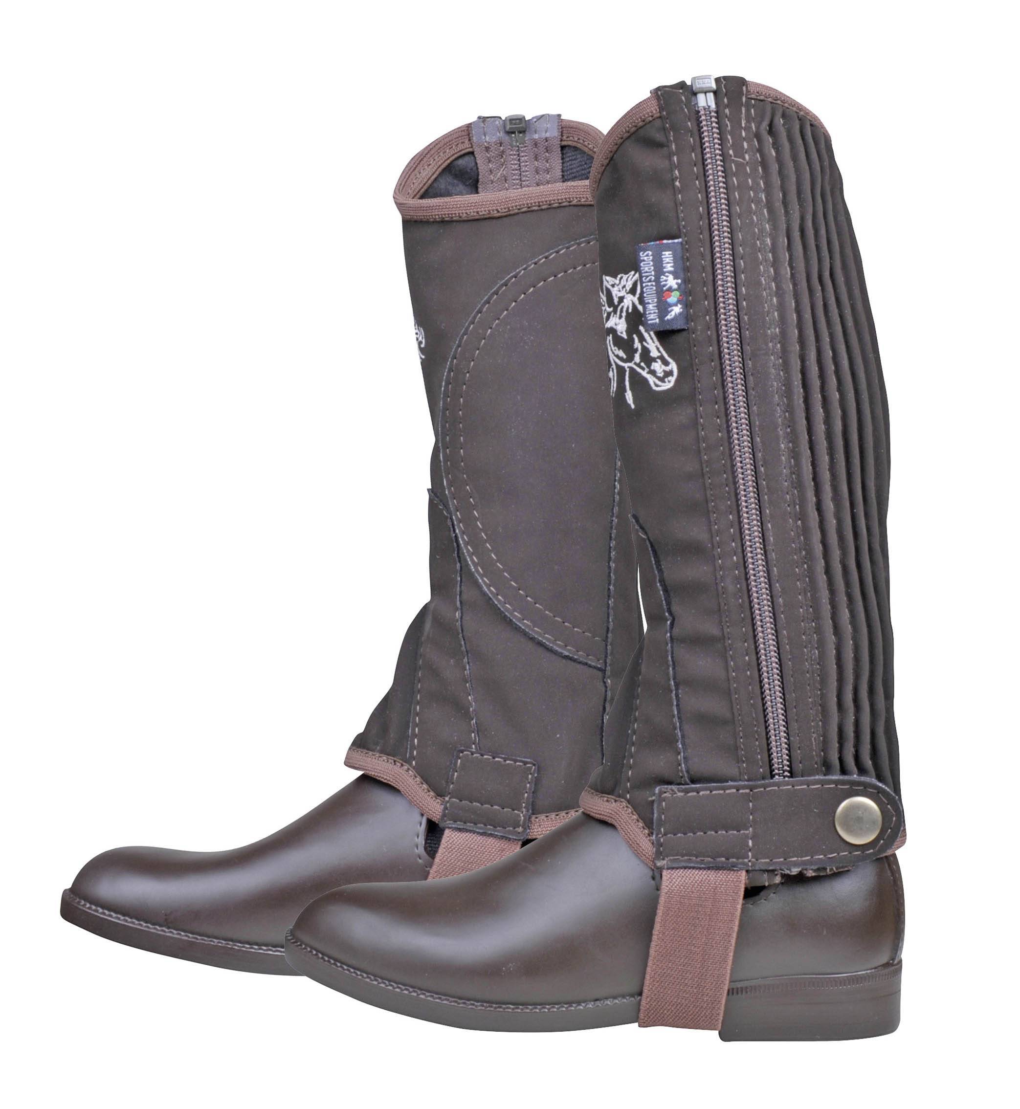 Half chaps Kids nubuck leather imitation&elastic 2100 dark brown / 4