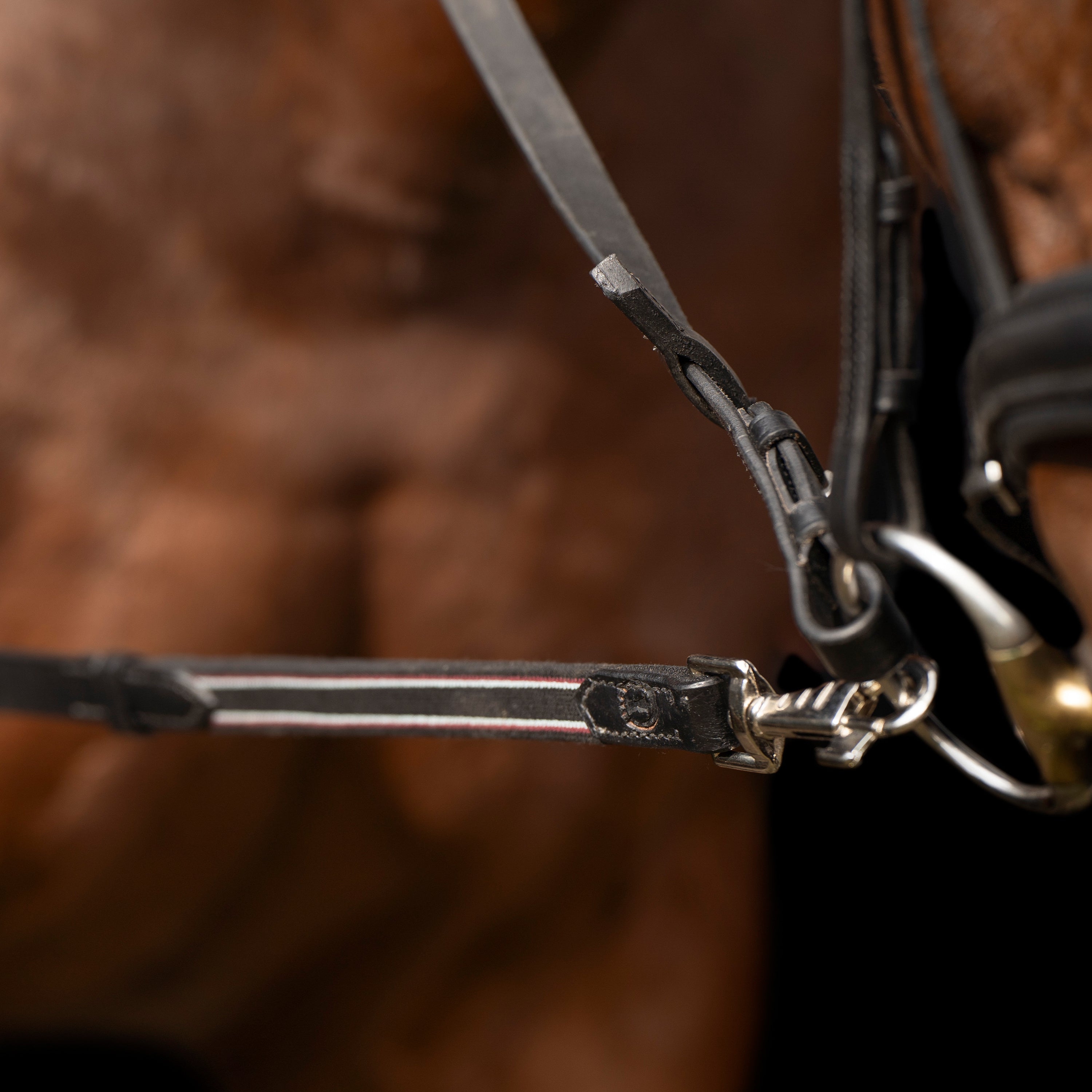 Side reins leather with elastic