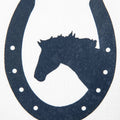 Iron On Motive Horseshoe with Horse 1035 Navyblue PS Film / St
