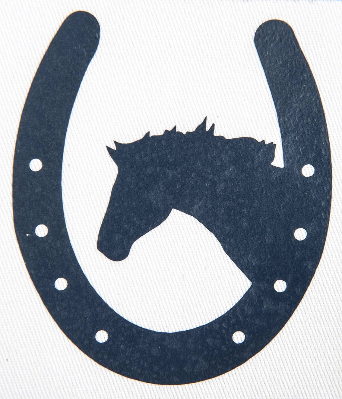 Iron On Motive Horseshoe with Horse 1035 Navyblue PS Film / St