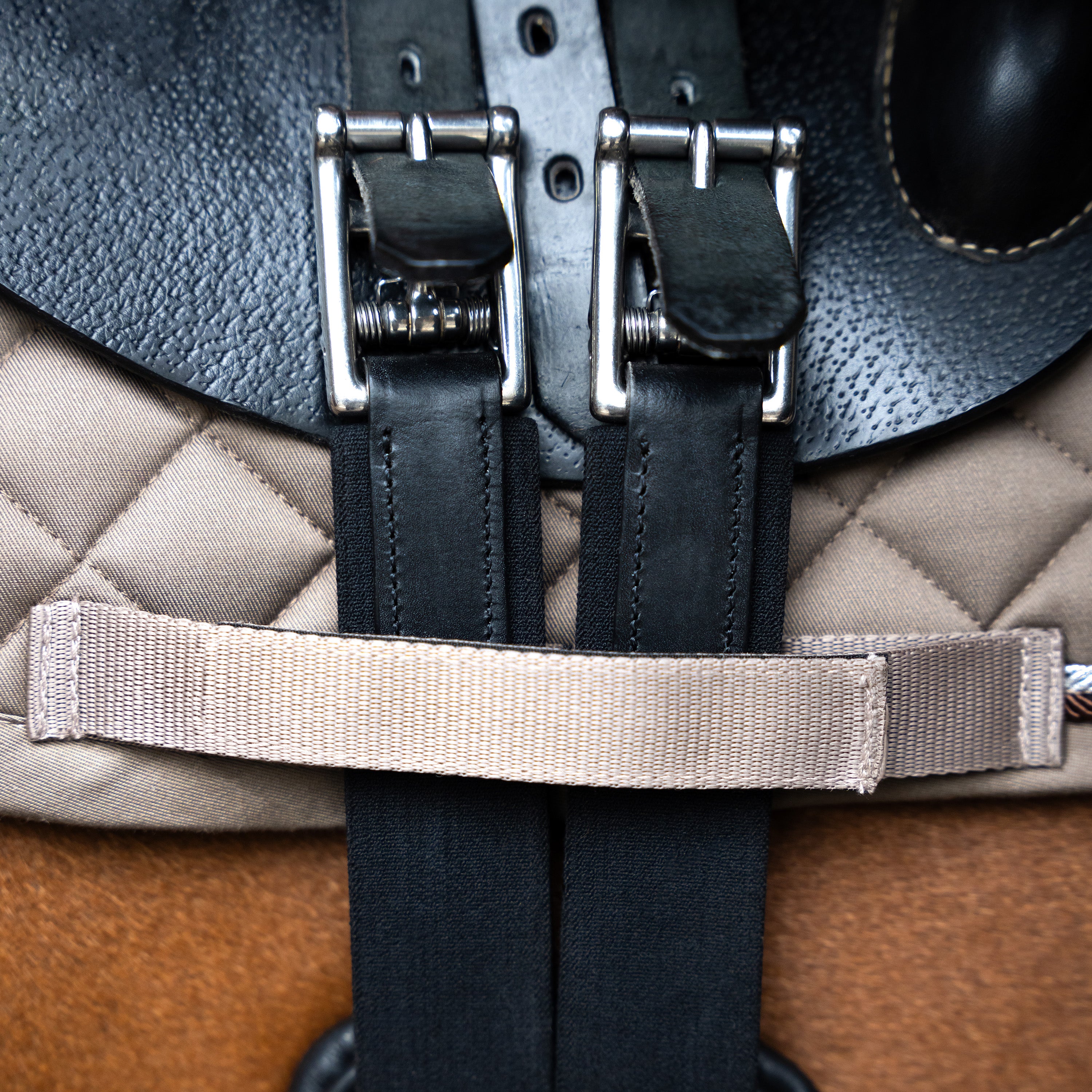 Anatomic jump girth with spring buckles IRH