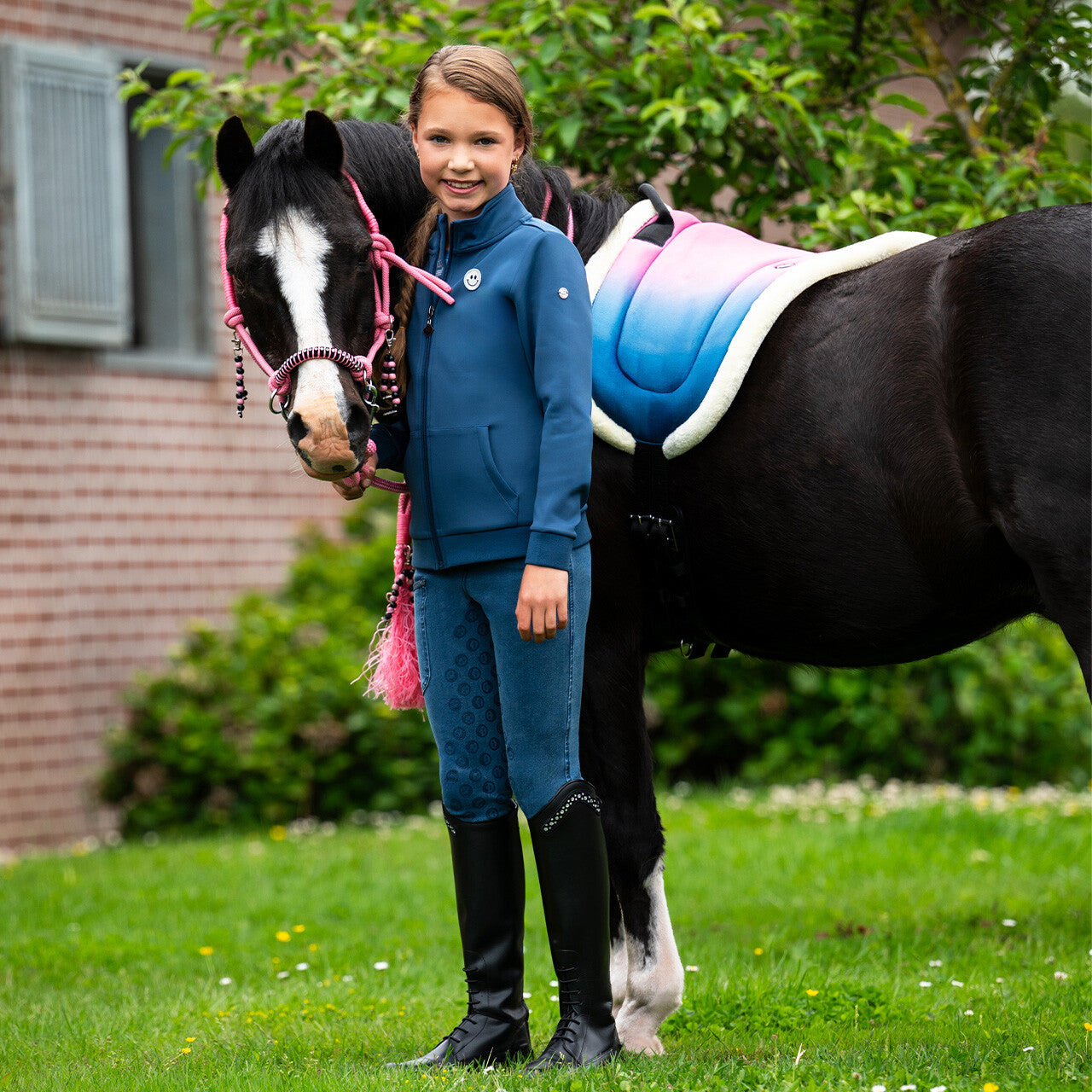 Riding tights Rosalynn Junior full grip Denim