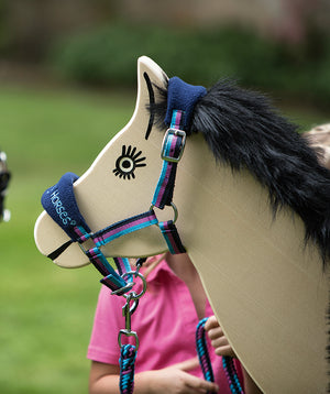 Head collar Funny Horses 1357 deep blue/blue/dark pink / Shetland pony