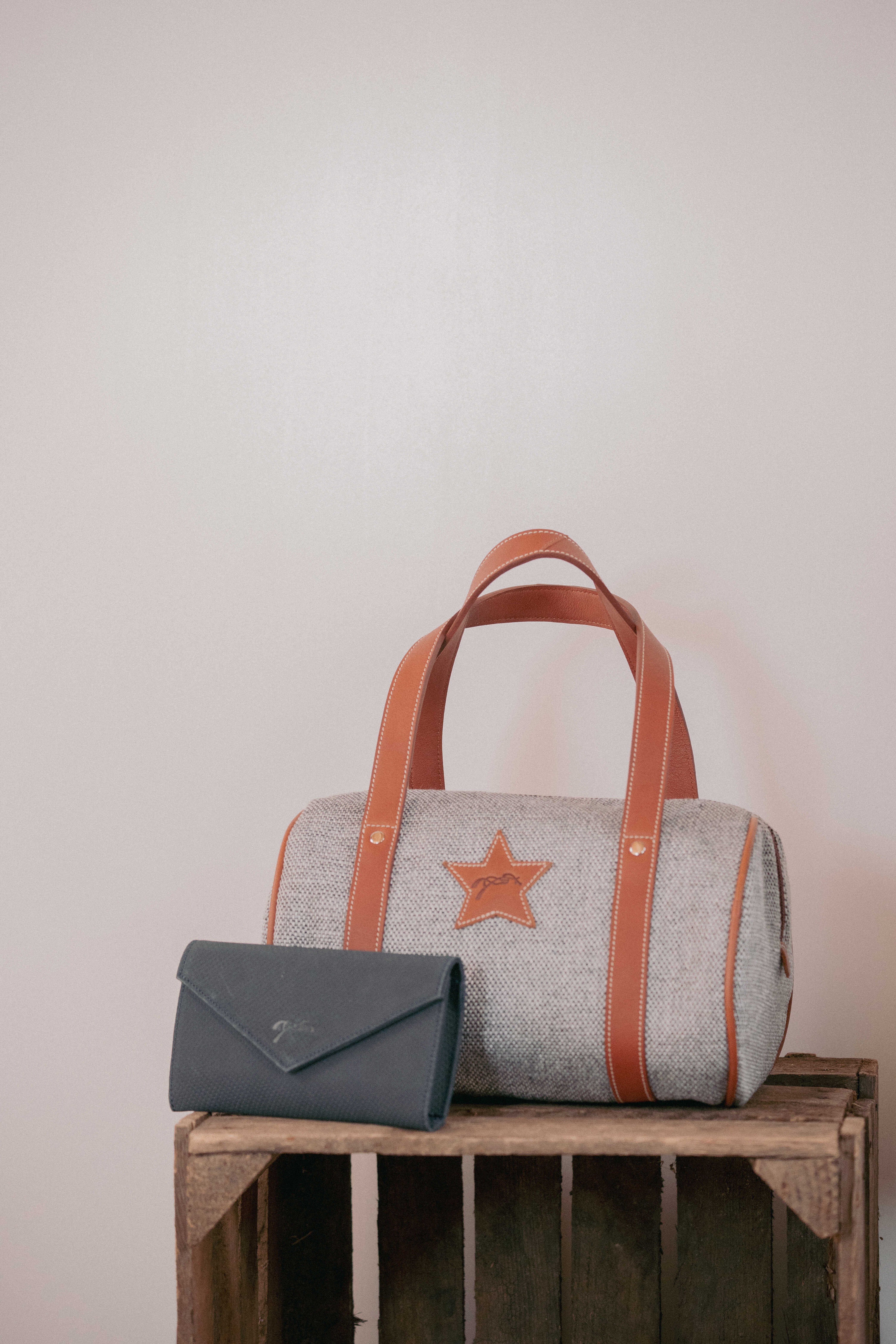 Sac PENELOPE "Nina Bowl" gris petit modÃ¨le