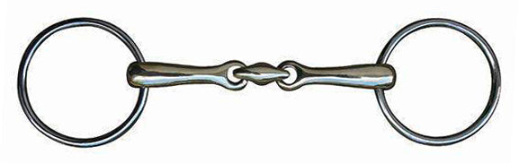 Loose ring bradoon + lozenge stainless steel 14 mm EU55/125 mm UK55/5