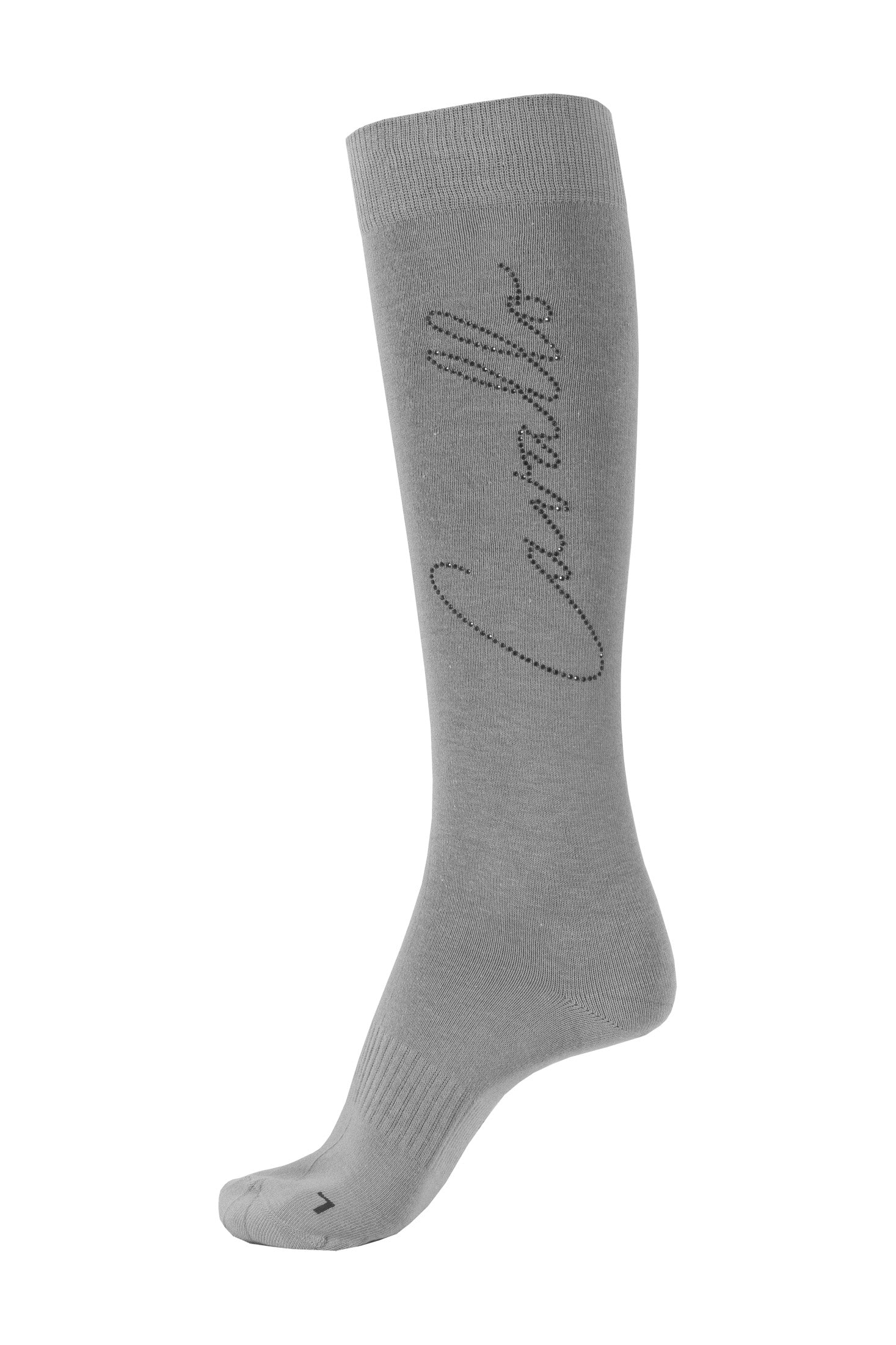 Elegant ladies functional socks with thin shaft and shimmering Cavallo lettering made of crystals