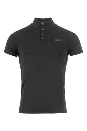 Bi-elastic polo shirt made of functional jacquard jersey