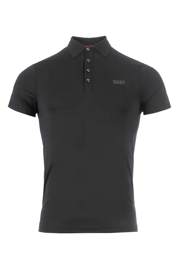 Bi-elastic polo shirt made of functional jacquard jersey