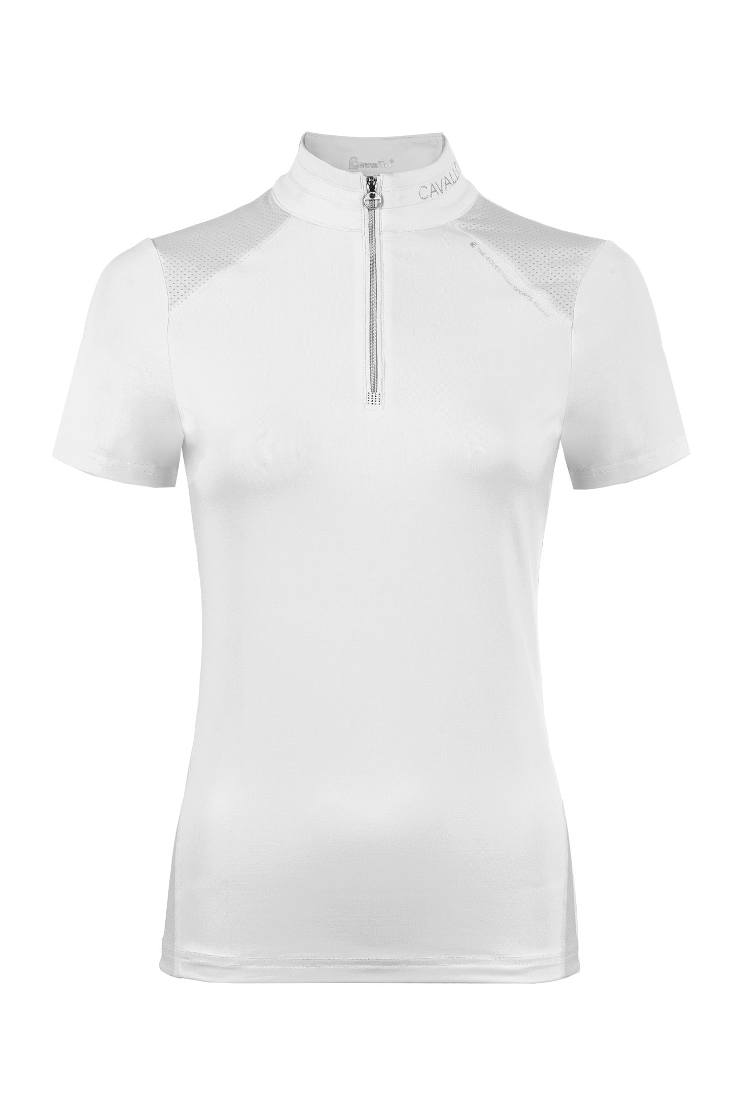 Sporty competition shirt made of functional jersey with stand-up collar