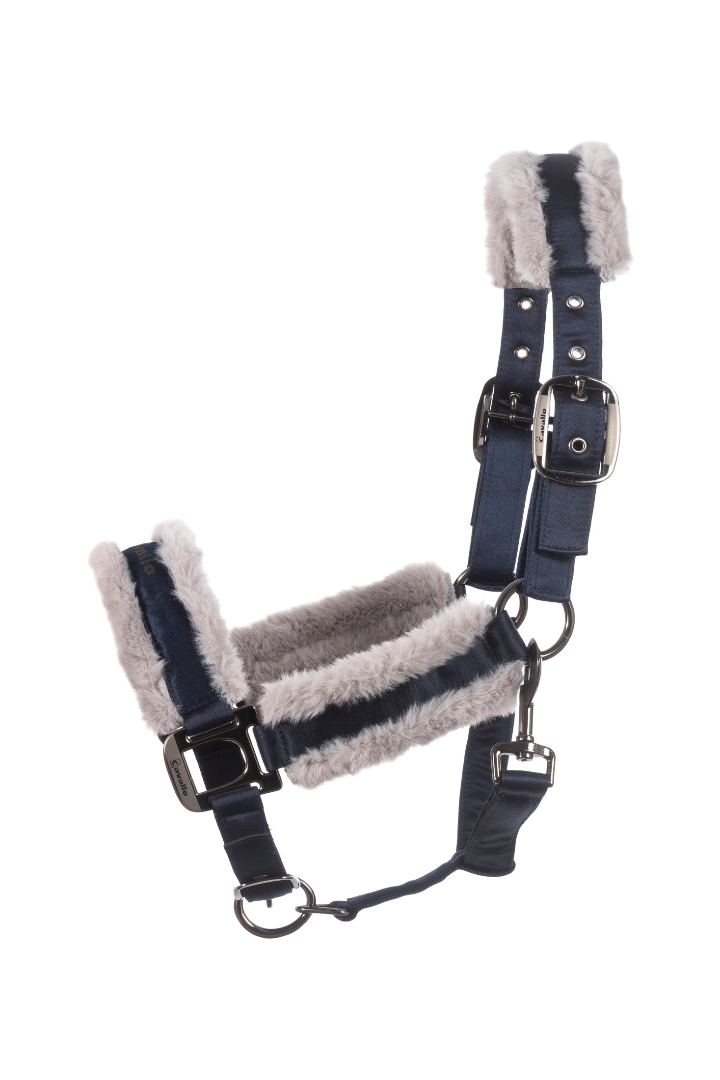 Elegant halter made of elegant shimmering satin with integrated velcro fastener on the headpiece