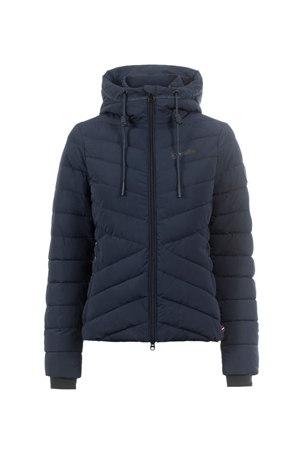 short quilted jacket CAVALRAVEN-
Short quilted jacket, fake down, phone pocket