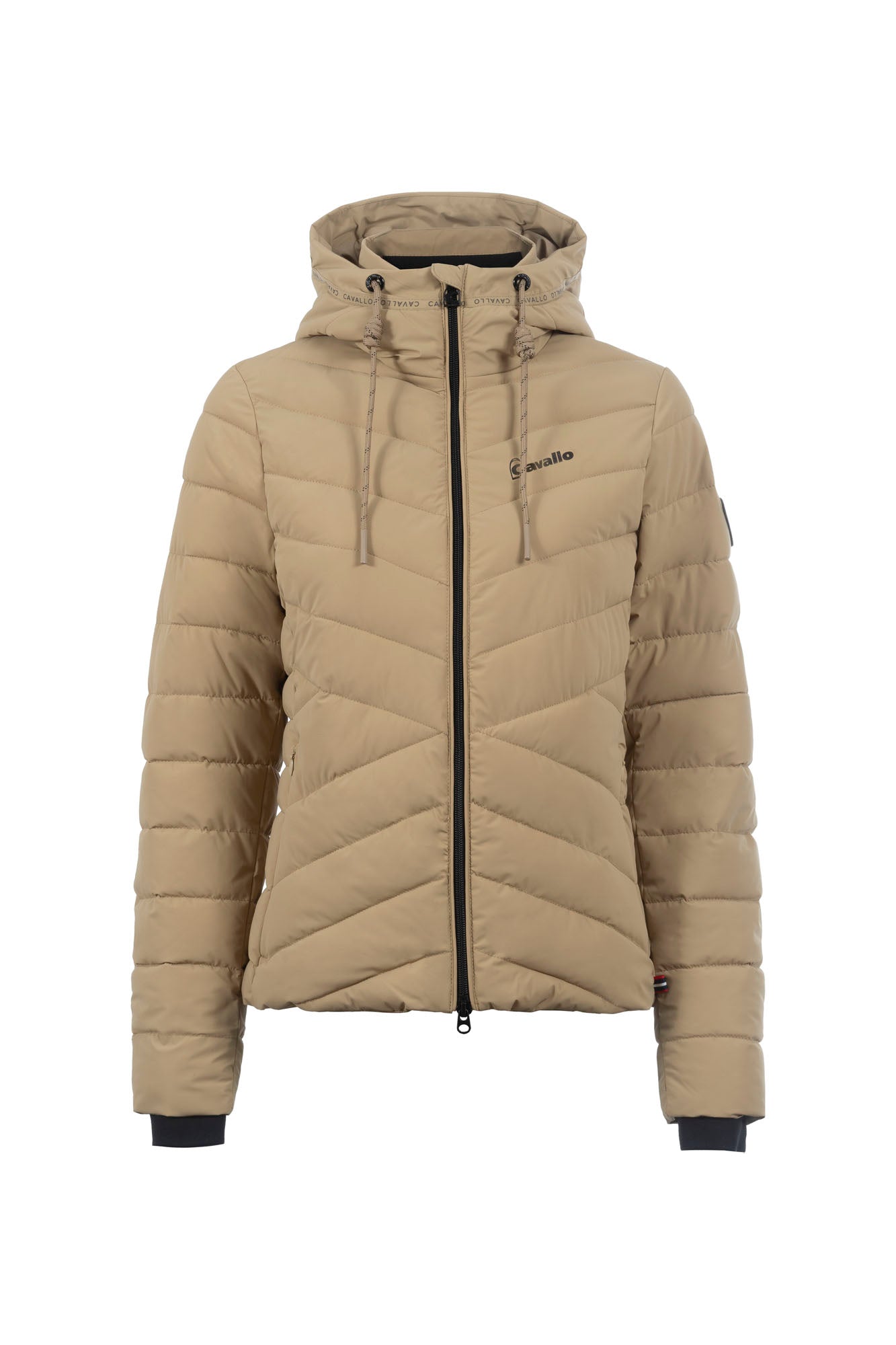 short quilted jacket CAVALRAVEN-
Short quilted jacket, fake down, phone pocket