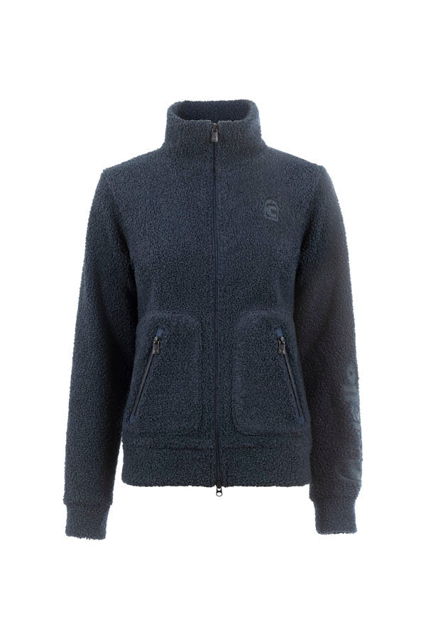 teddy fleece blouson CAVALROSIE-
Warm teddy fleece blouson, faux fur, stand-up collar