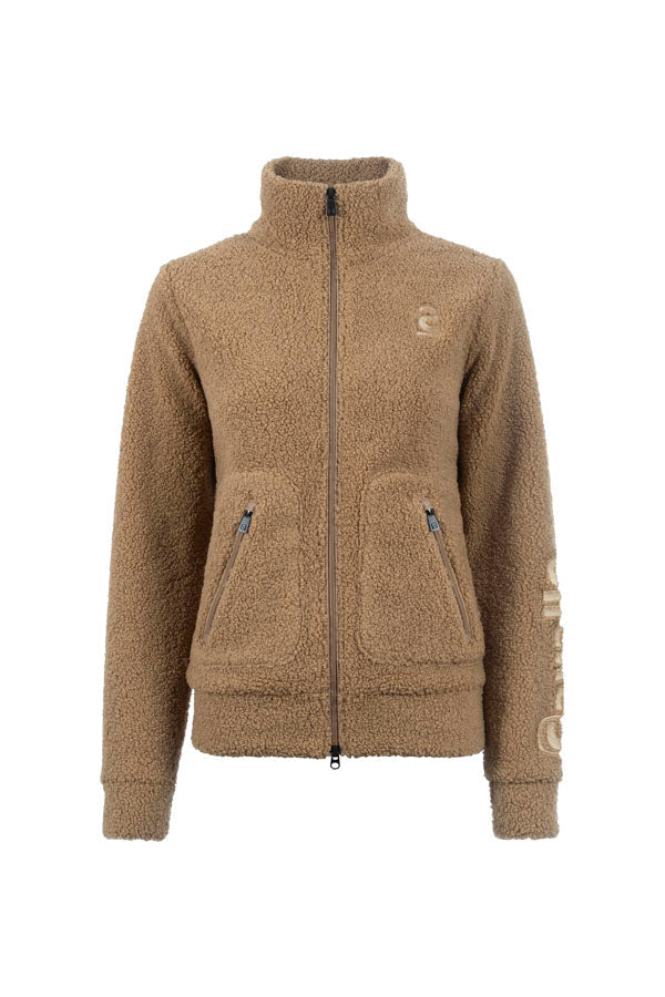 teddy fleece blouson CAVALROSIE-
Warm teddy fleece blouson, faux fur, stand-up collar