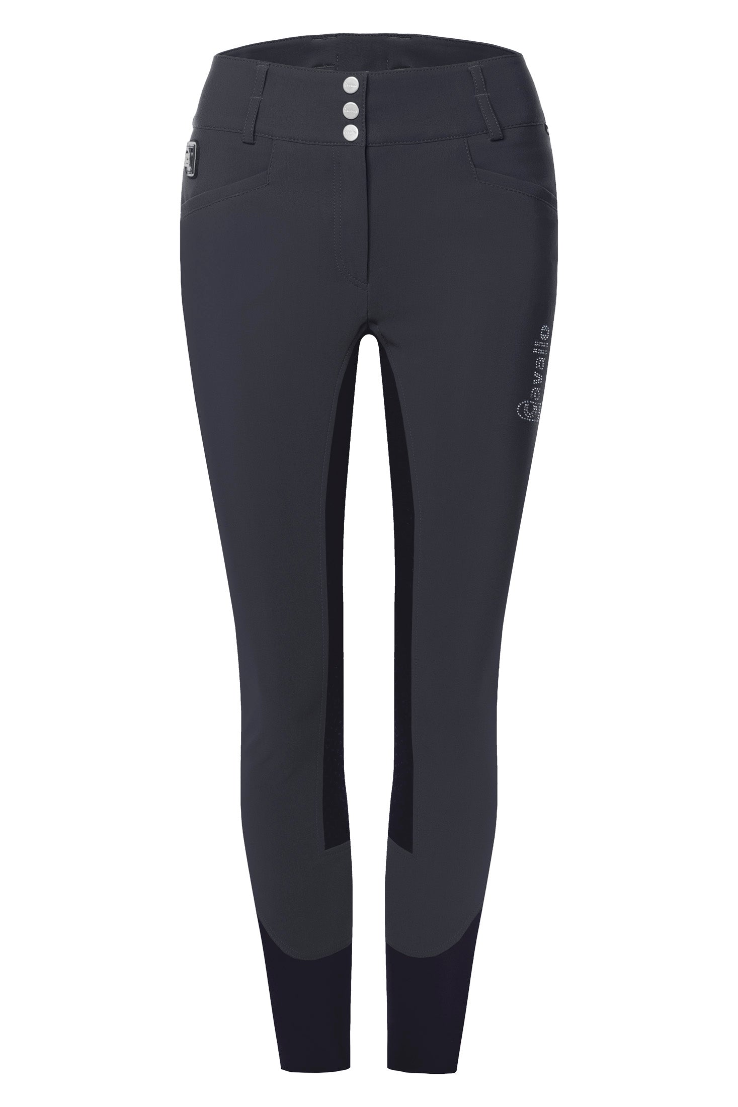 Elegant breeches with an extra wide waistband and three buttons