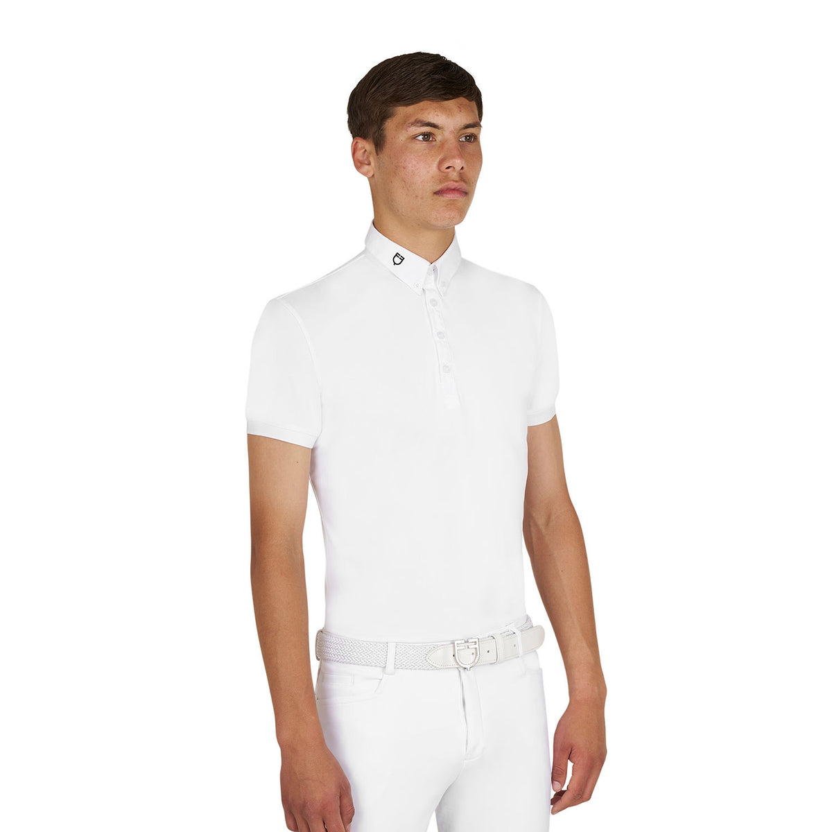 Men's competition polo shirt in breathable technical fabric