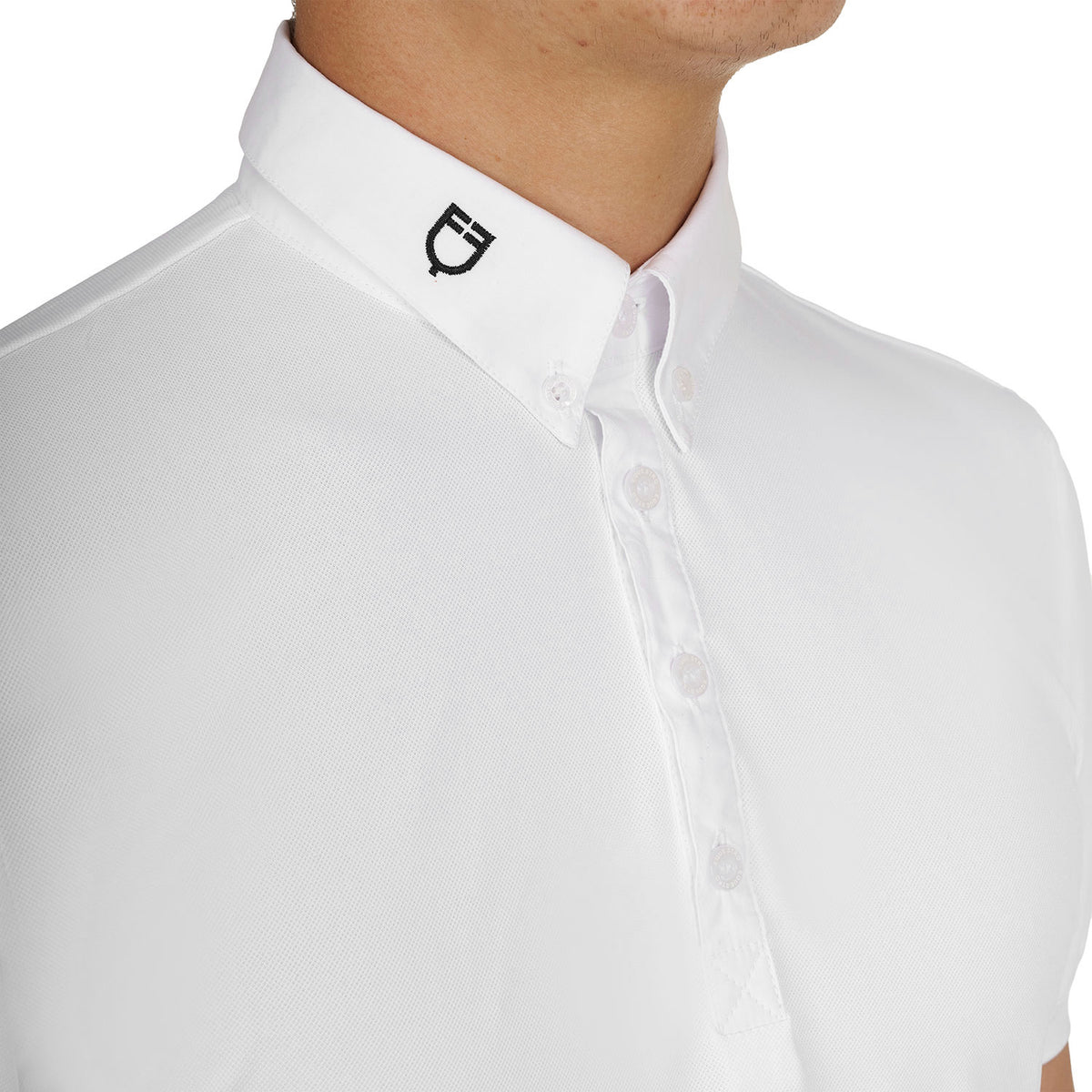 Men's competition polo shirt in breathable technical fabric