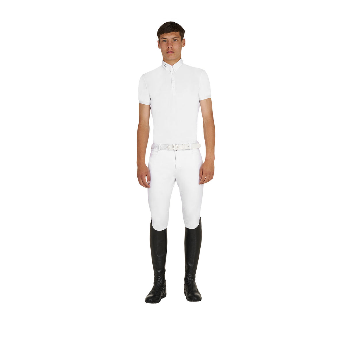 Men's competition polo shirt in breathable technical fabric