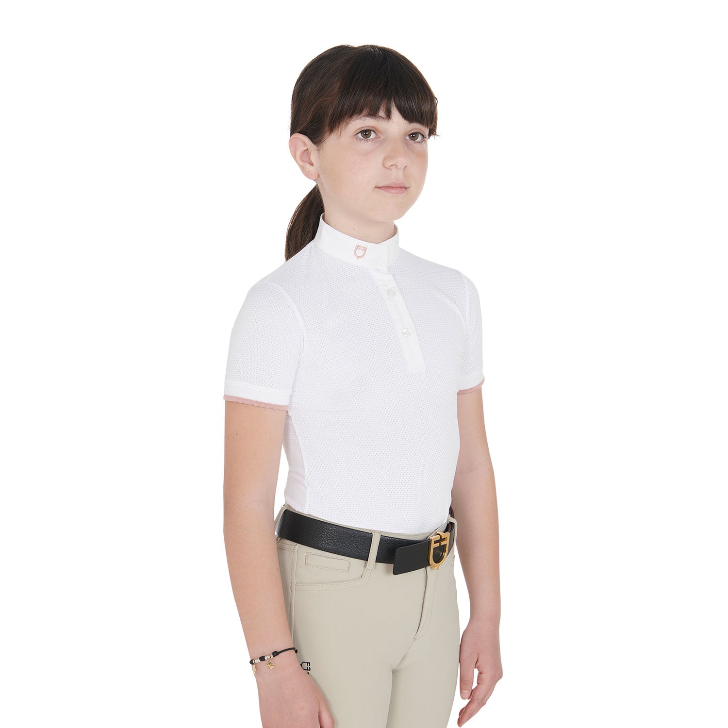 girls'slimfitbreathablecompetitionpoloshirt WHITE / 14 YEARS