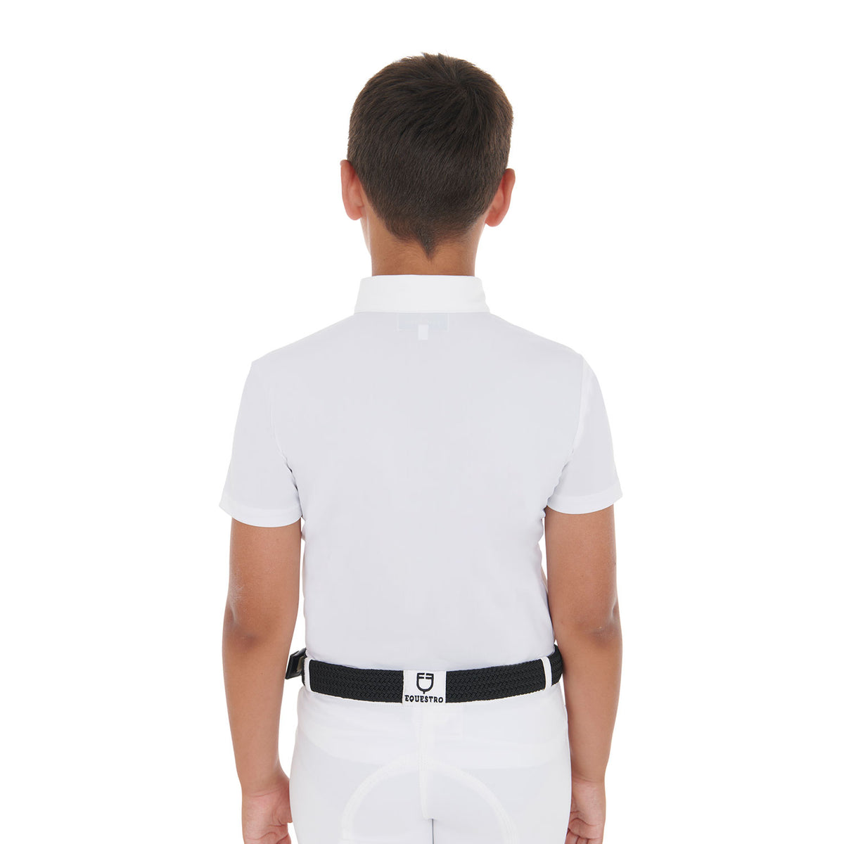 Boys' slim fit competition polo shirt with four buttons