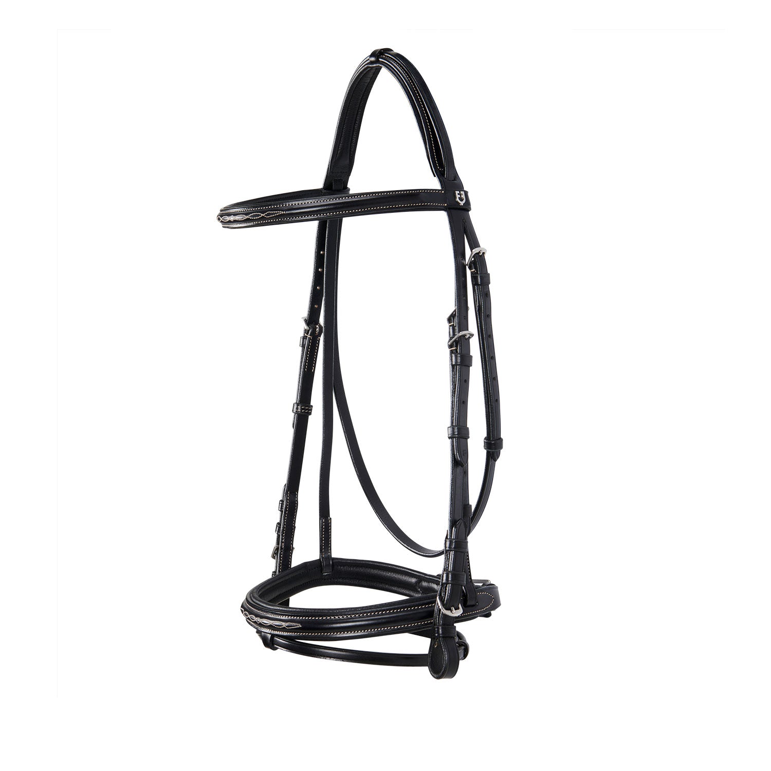 leather english bridle with embroideries