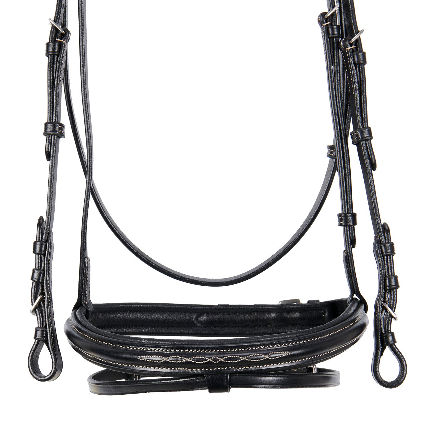 leather english bridle with embroideries