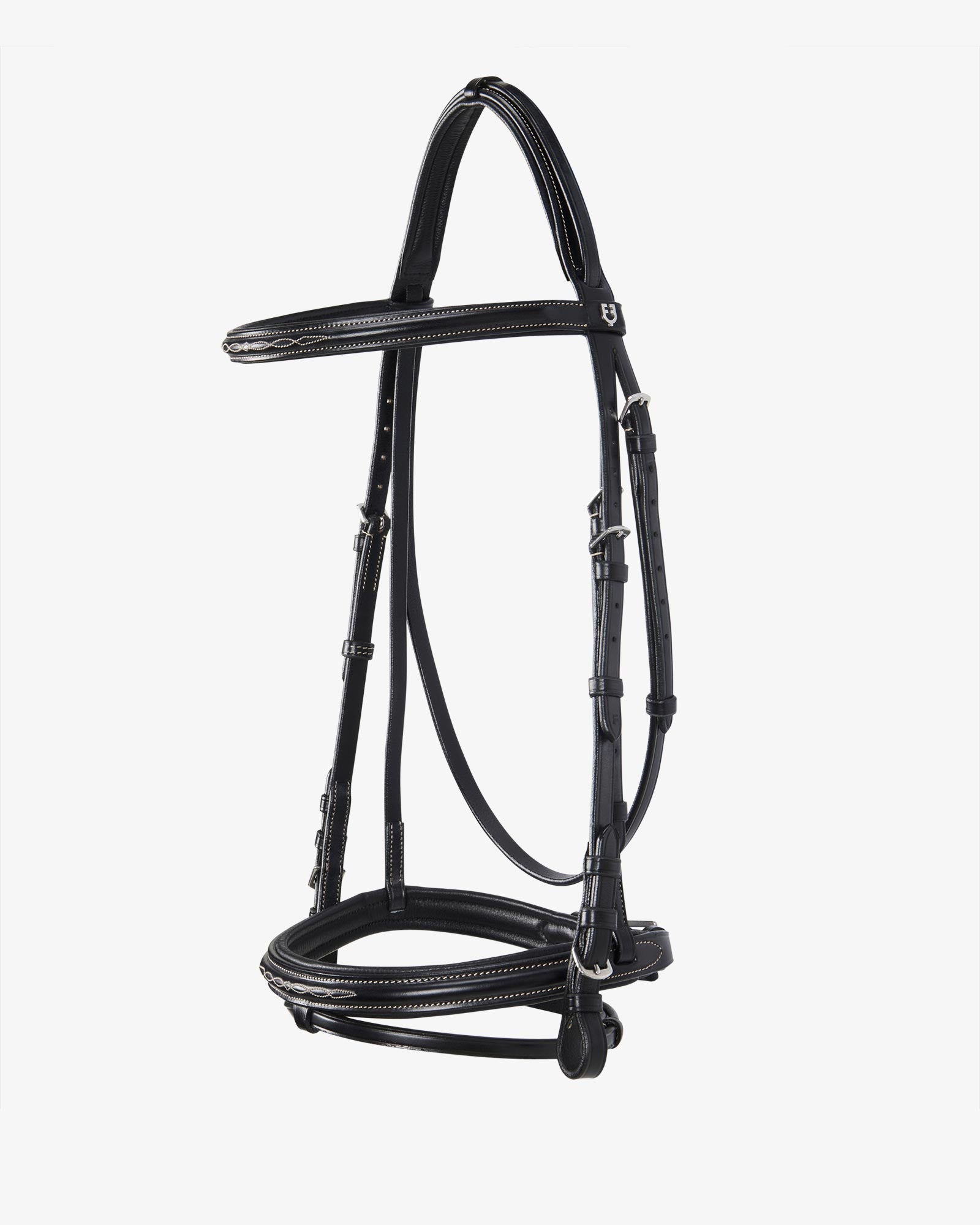 leather english bridle with embroideries