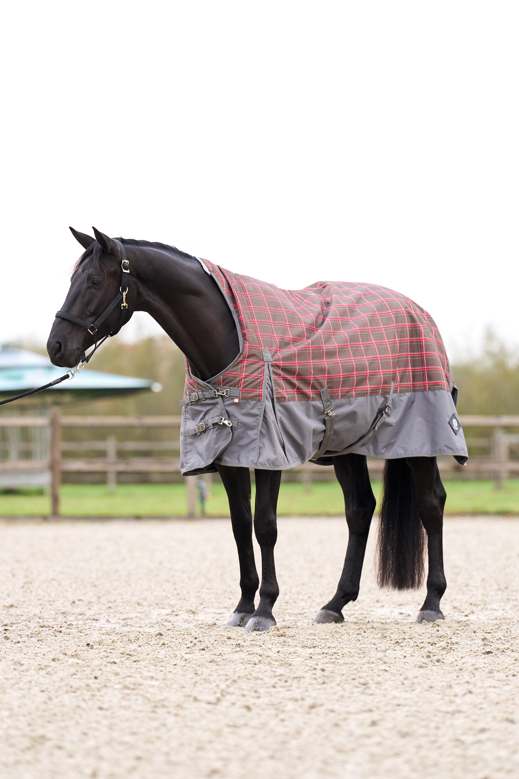 Outdoor blanket IRHCustomized with high neck Fleece Grey check - Grey / 175