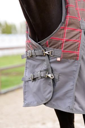 Outdoor blanket IRHCustomized with high neck Fleece Grey check - Grey / 175