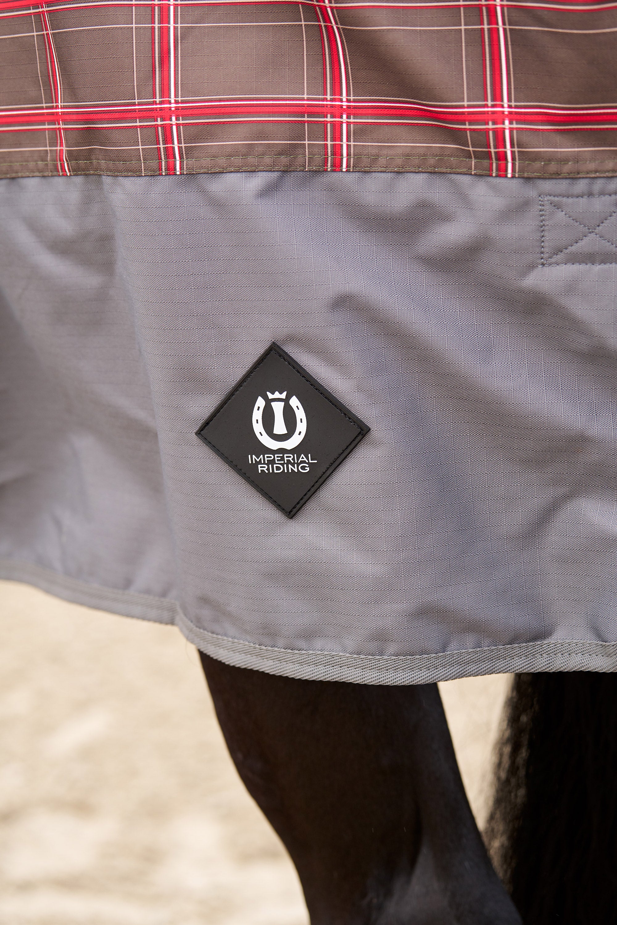 Outdoor blanket IRHCustomized with high neck Fleece Grey check - Grey / 175