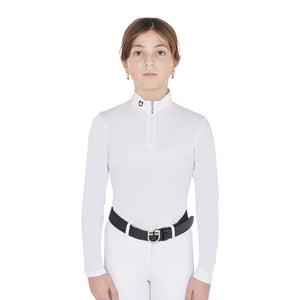 Girls' slim fit anti-UV competition polo shirt WHITE / 8 YEARS