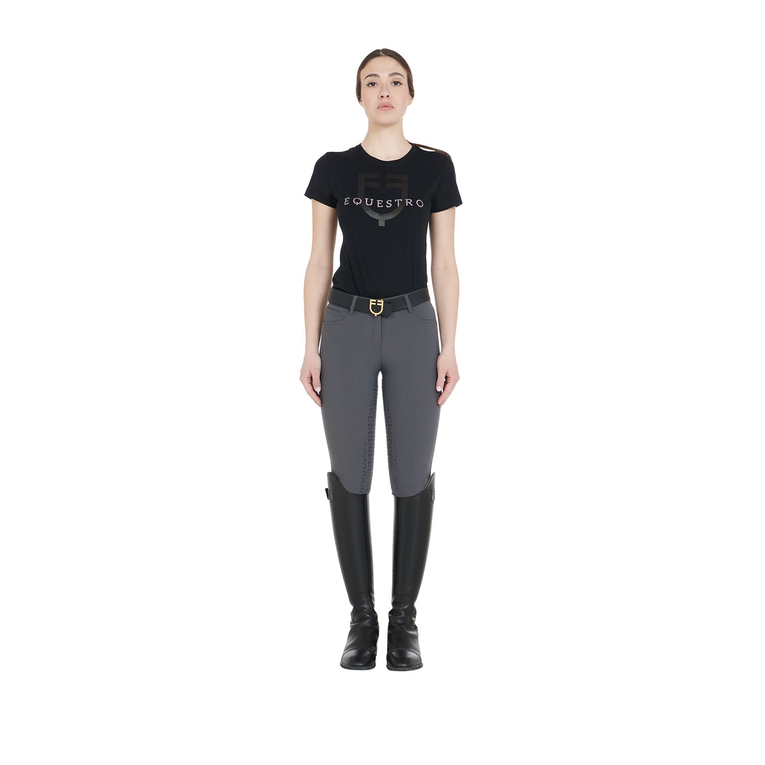 Women's full grip slim fit breeches ASPHALT (19-0201) / 36
