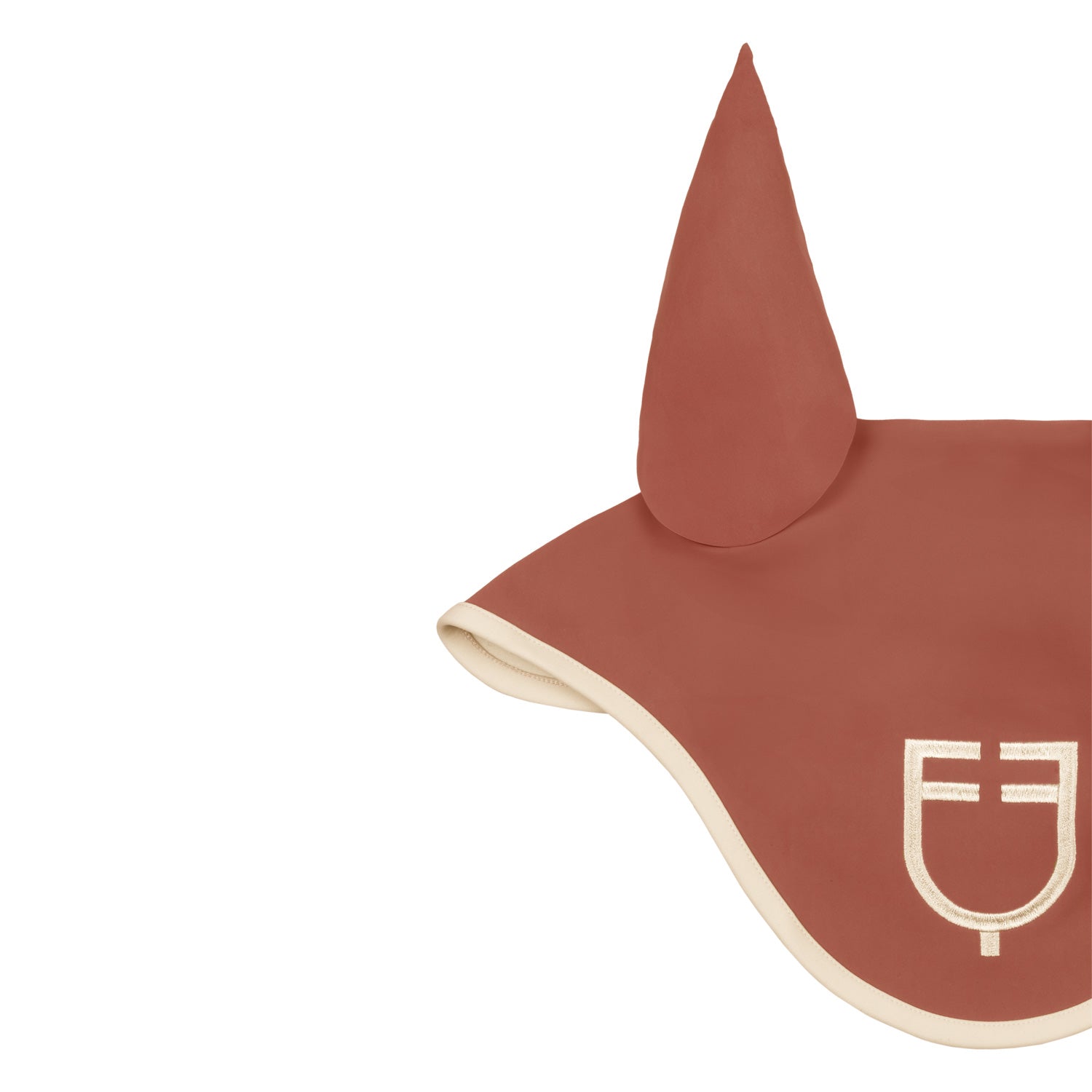 Wave Quilting fly veil in technical fabric REDWOOD (18-1443) / ANTIQUE WHITE (11-0105) / FULL