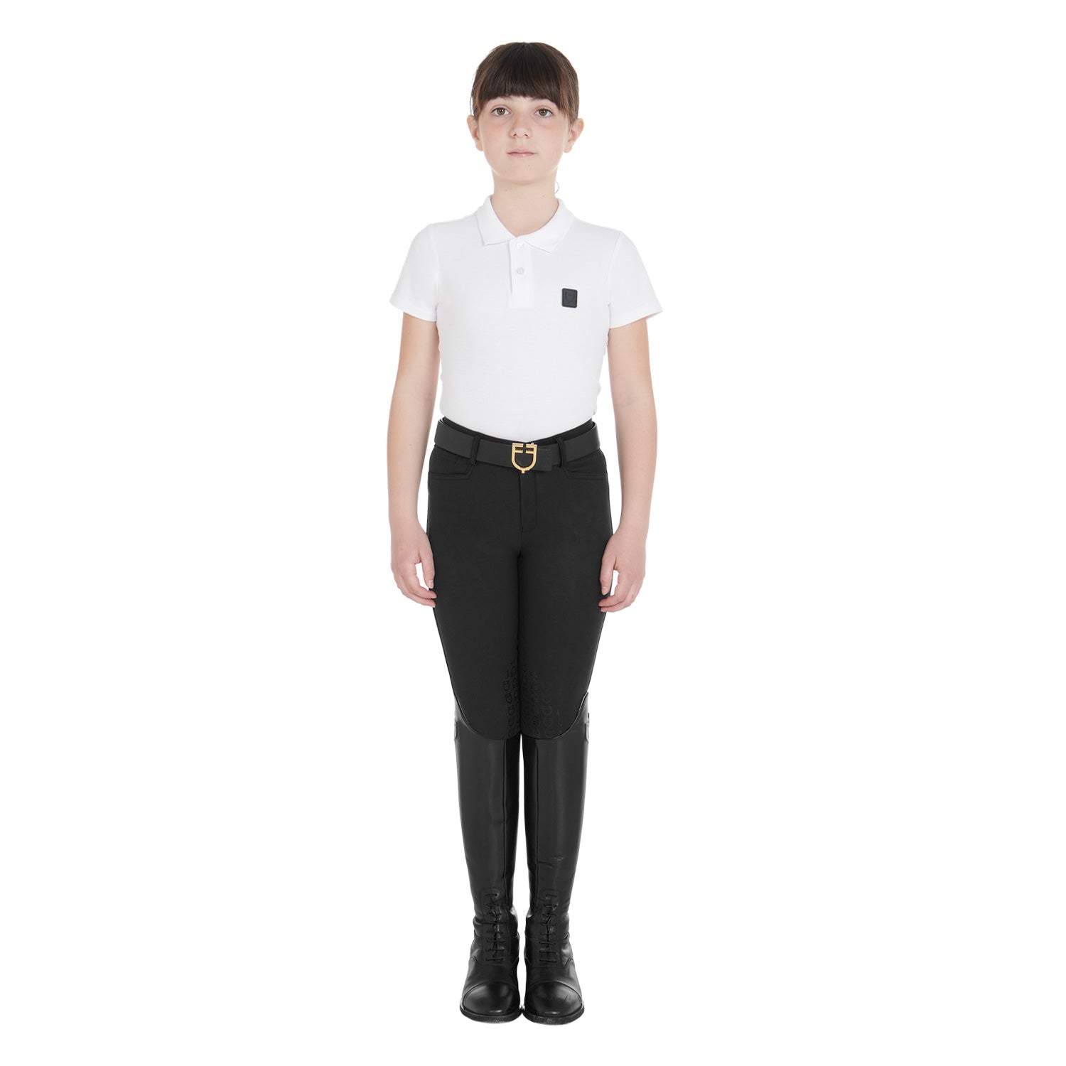 Kids' unisex slim fit breeches BLACK / 10 YEARS