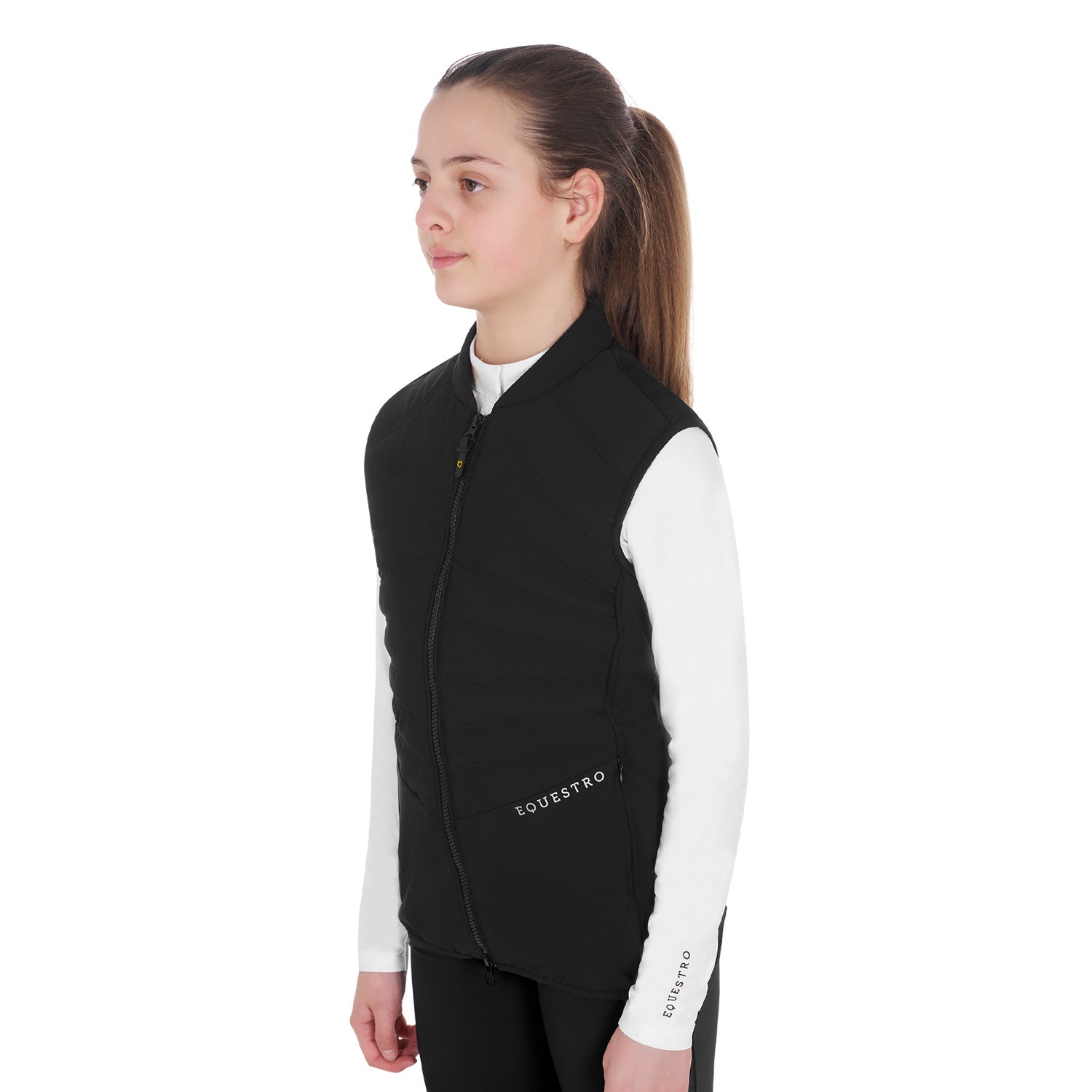 Girls' slim fit vest in technical fabric