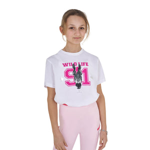 Girls' Wild Life cotton T-shirt with print WHITE / 8 YEARS