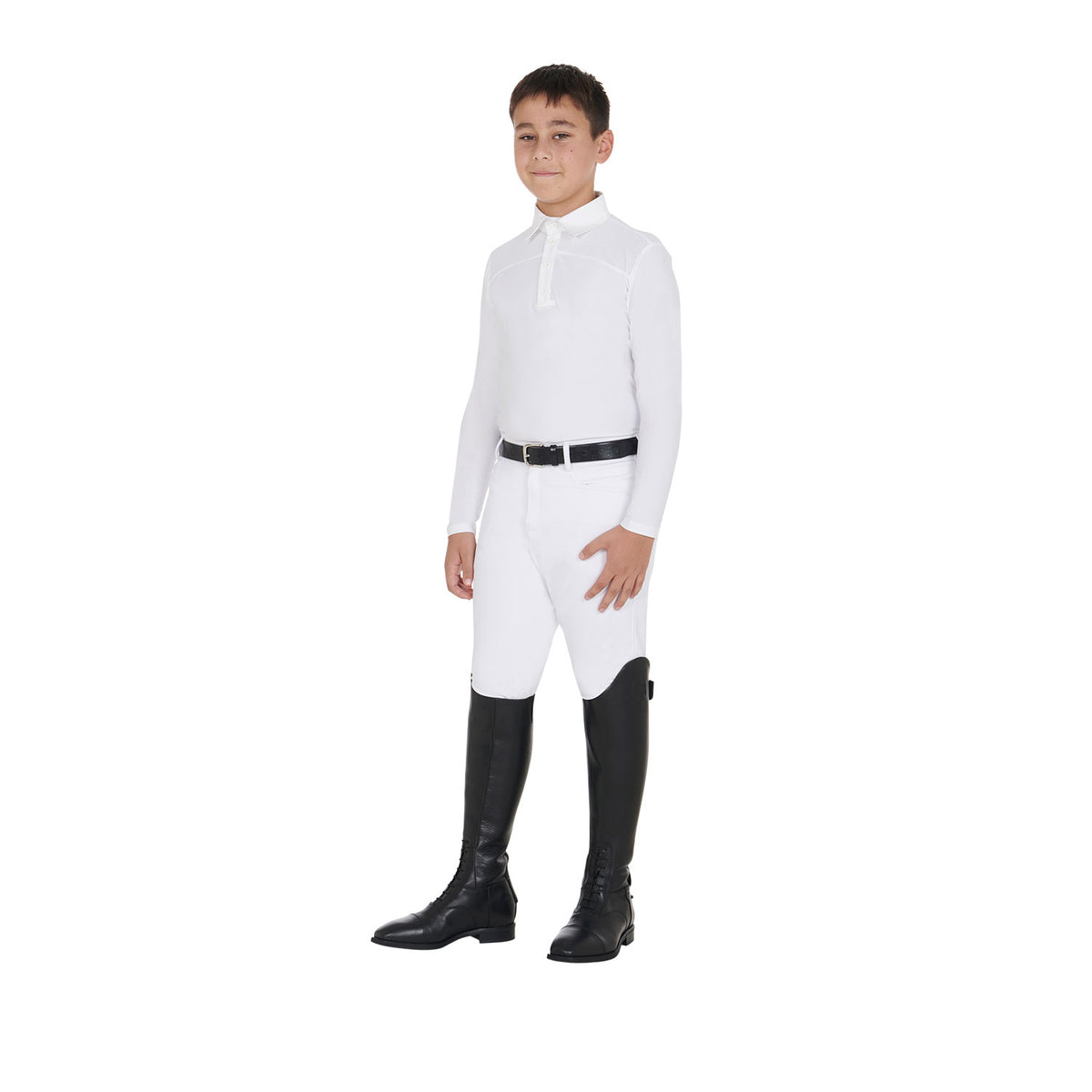 boy's long-sleeved polo shirt with buttons