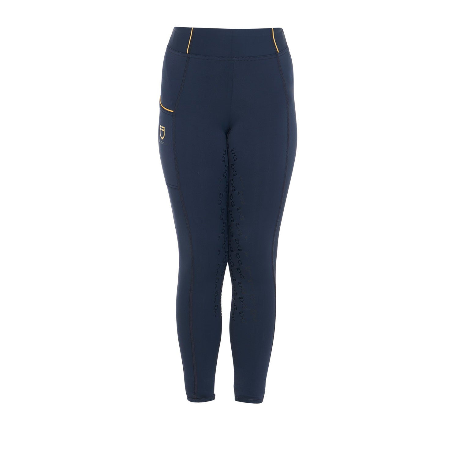 girls' slim fit grip leggings with logo NAVY / 14 Years