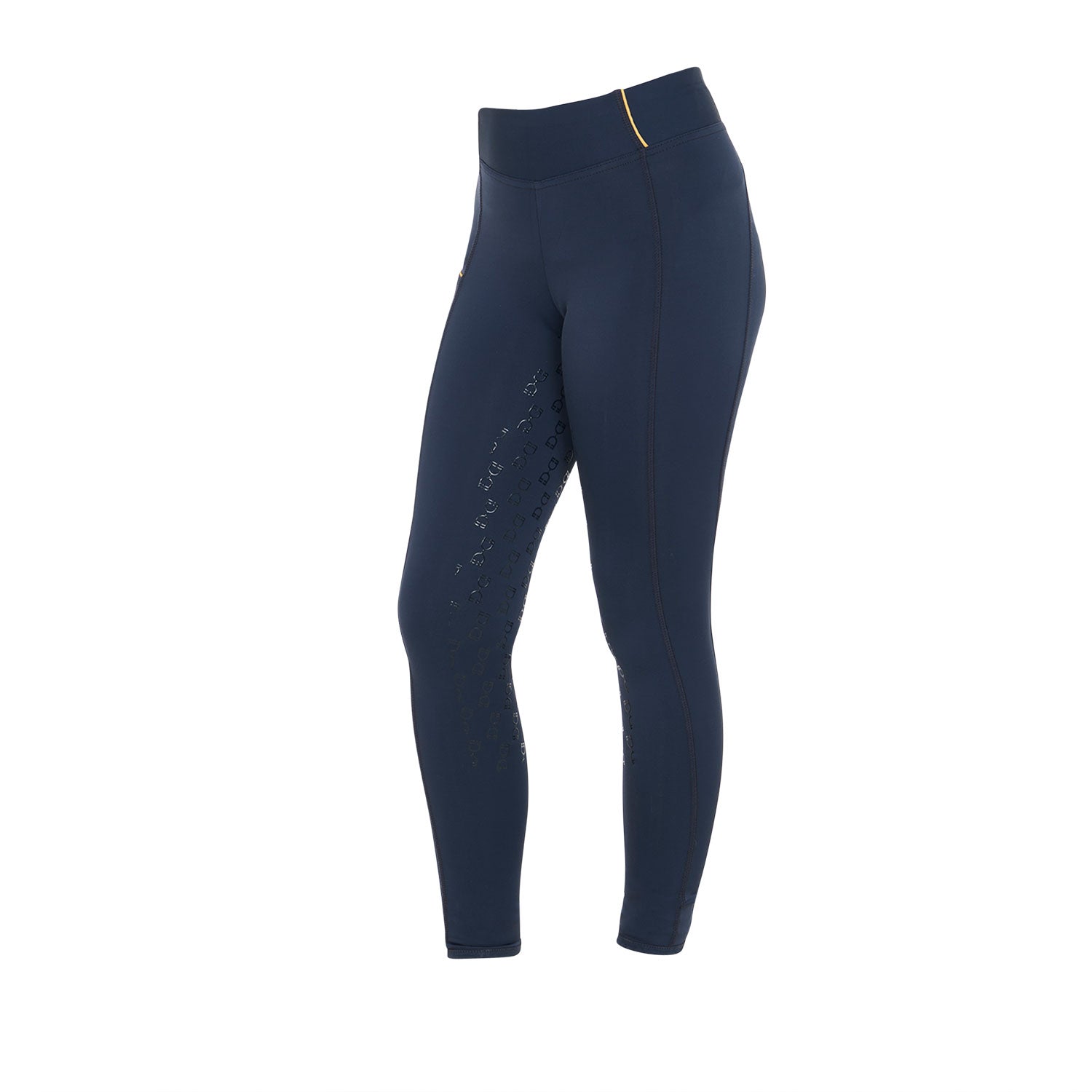 Girls' Slim Fit Grip Leggings With Logo navy / 8 YEARS