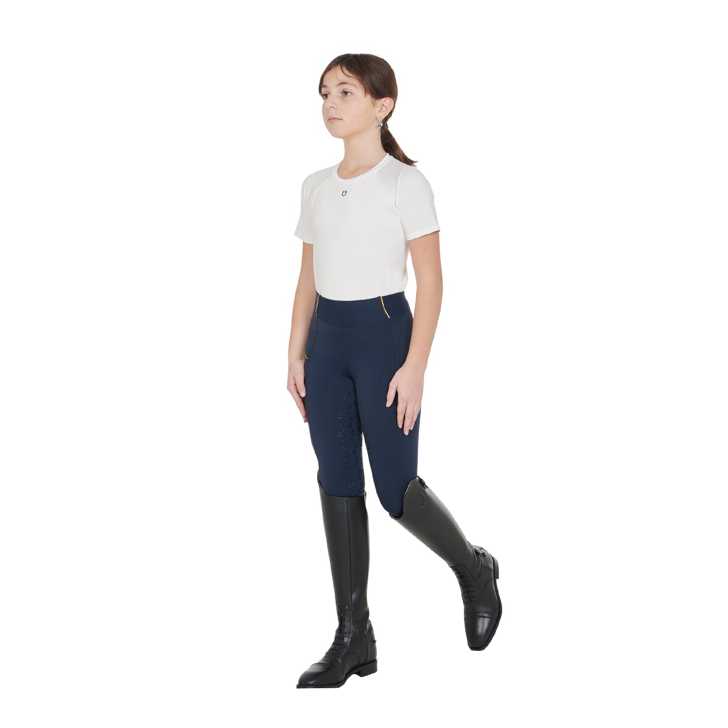 girls' slim fit grip leggings with logo NAVY / 14 Years