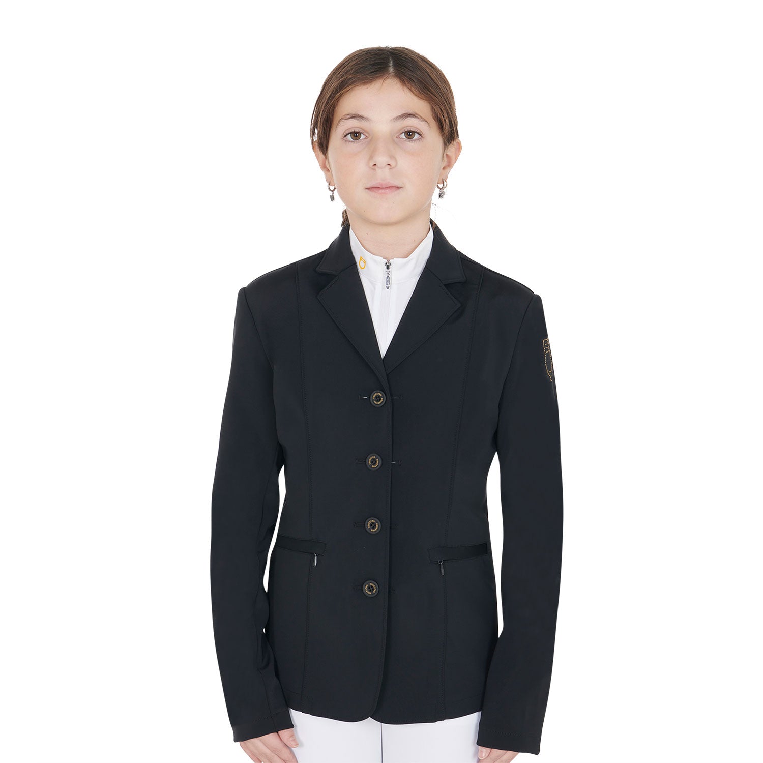 Kids Slim Fit Four Button Jacket BLACK / 8 YEARS