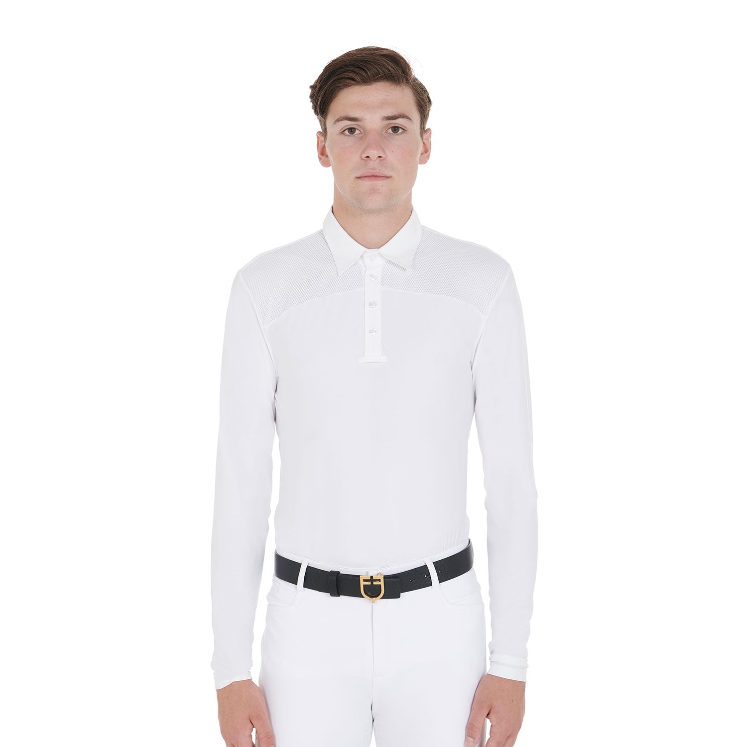 Men'S Long Sleeved Competition Polo Shirt