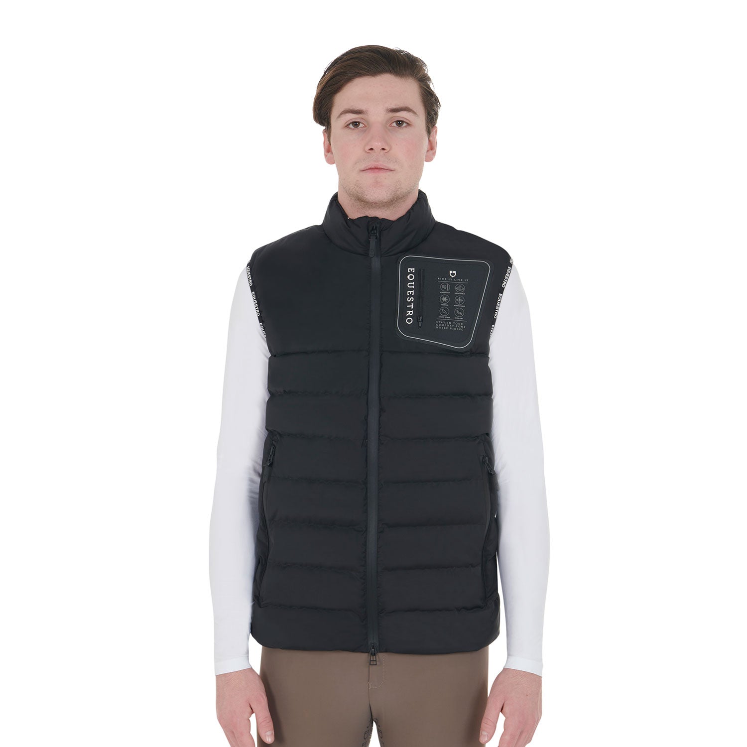 Men'S Stretch Fabric Vest Silicone Patch black / XXL