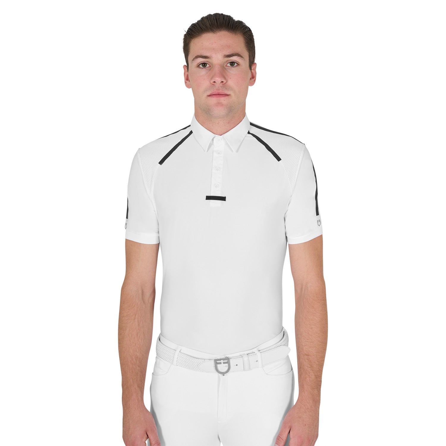 Men'S Slim Fit Competition Polo Shirt Half Sleeve white / L