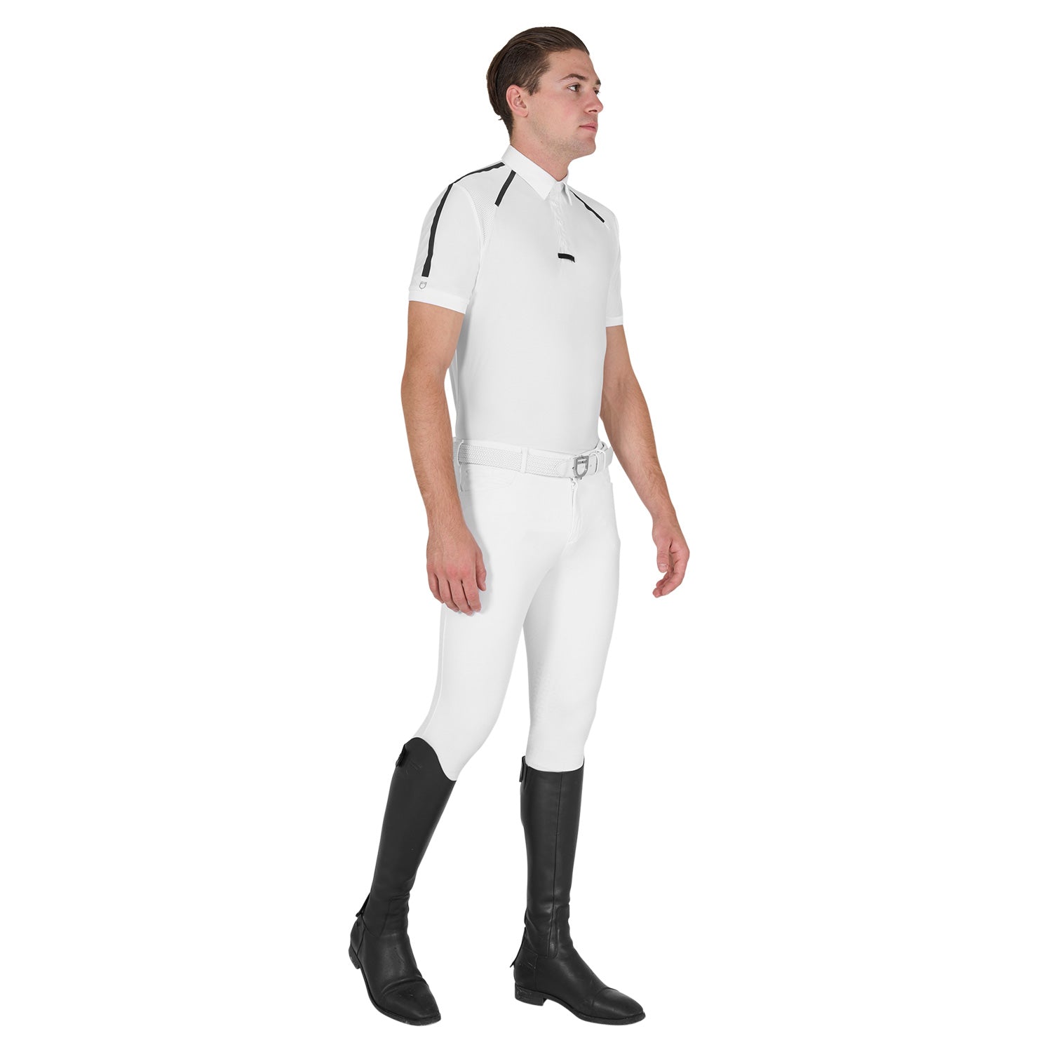 Men'S Slim Fit Competition Polo Shirt Half Sleeve white / L