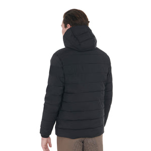Men'S Down Jacket In Stretch Fabric With Silicone Patch black / XXL