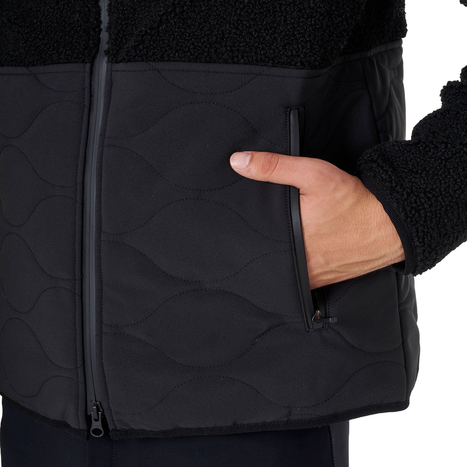 Men's waterproof jacket with Teddy inserts BLACK / XXL